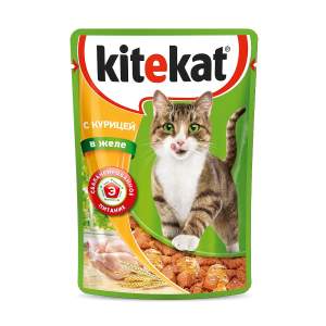 Корм для кошек Kitekat 85гр с курицей в желе