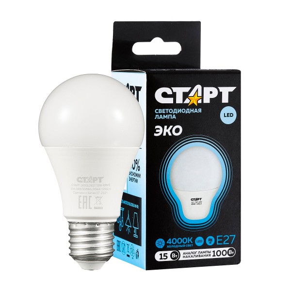 Лампа светодиодная Старт LED GLS 15w-40 цоколь E27