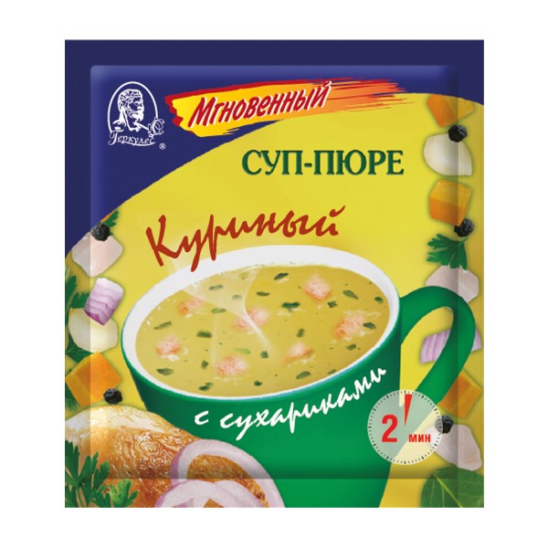 Суп-пюре быстрого приготовления Куриный Геркулес 19г