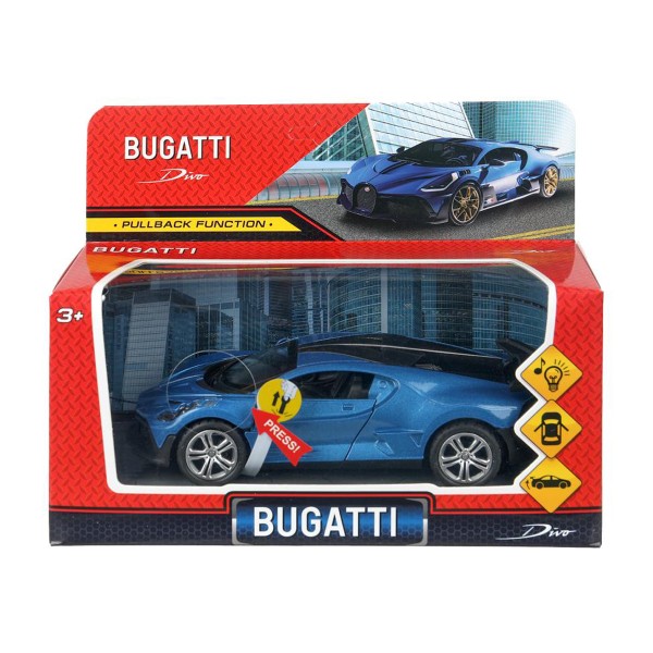 Машина Bugatti Divo металлическая инерционная свет-звук 14,9см Технопарк