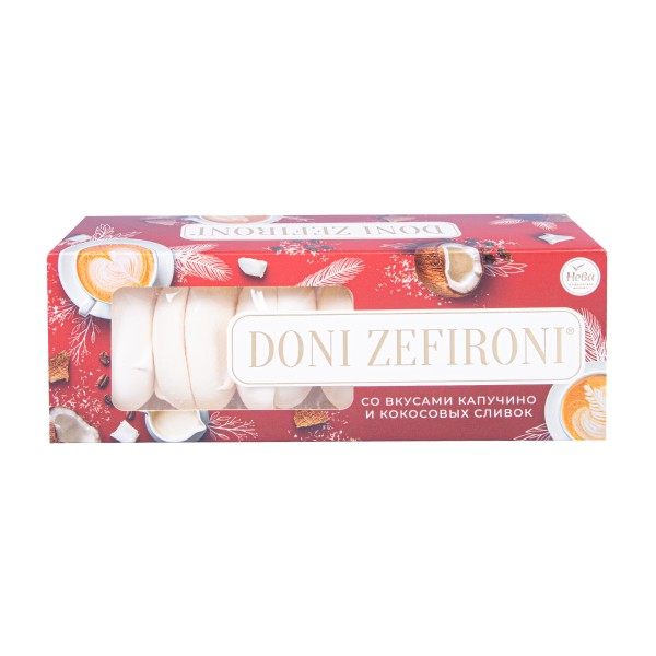 Зефир Doni Zefironi ассорти капучино и кокосовые сливки Нева 210г