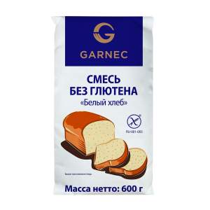 Смесь для приготовления хлеба без глютена Белый хлеб Garnec 600г