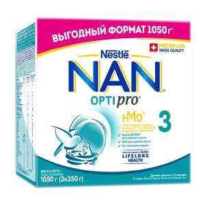 Смесь молочная сухая NAN 3 Optipro Nestle (3x350г) 1050г