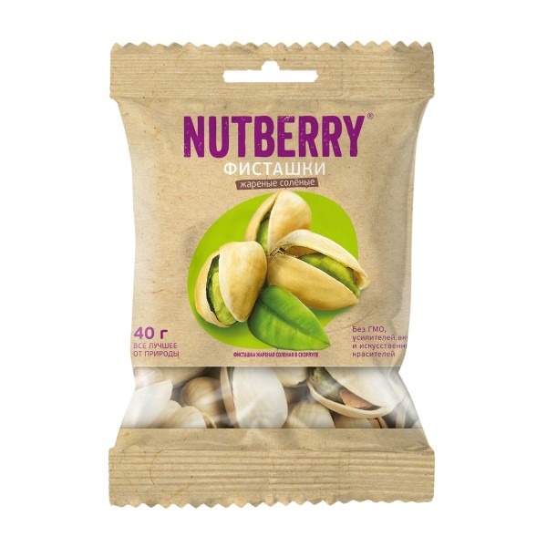 Фисташки Nutberry жареные соленые 40г