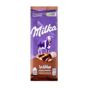 Шоколад молочный пористый Milka Bubbles 92г капучино