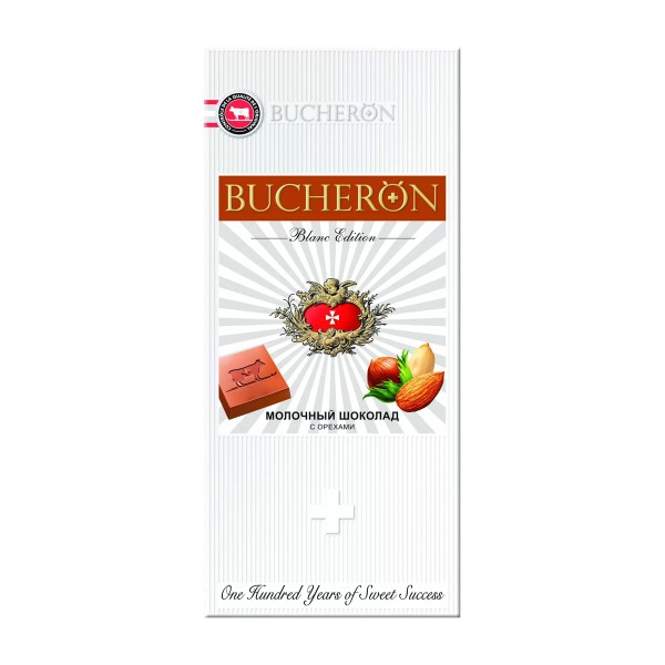 Шоколад Bucheron Blanc Edition молочный с орехами 85г