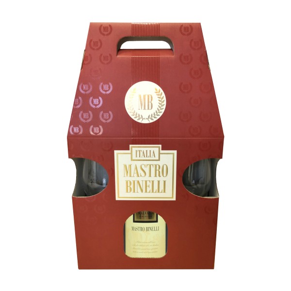 Вино игристое белое полусладкое Mastro Binelli Malvasia 7,5% 0,75л +2 бокала