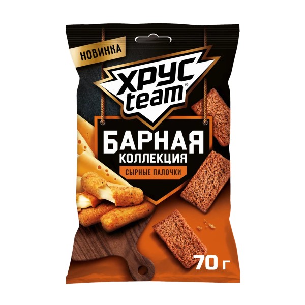 Сухарики ХрусTeam барные сырные палочки 70г Pepsi