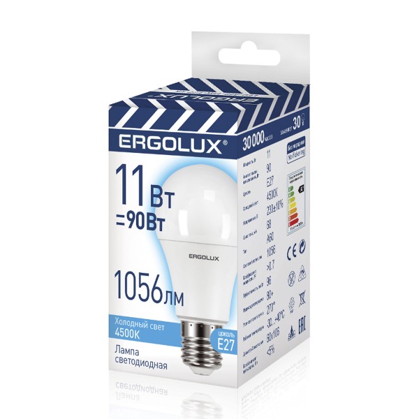 Лампа светодиодная Ergolux LED-A60-11W-E27-4K