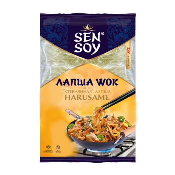 Лапша WOK бобовая для обжарки Harusame Sen Soy Premium 150г