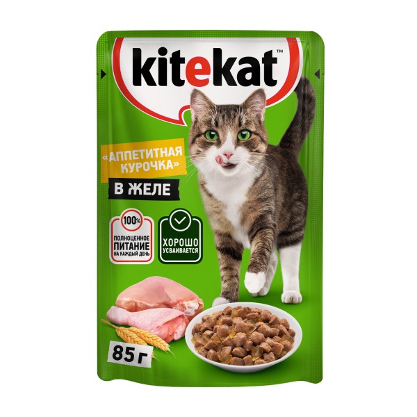 Корм для кошек Kitekat 85гр с курицей в желе