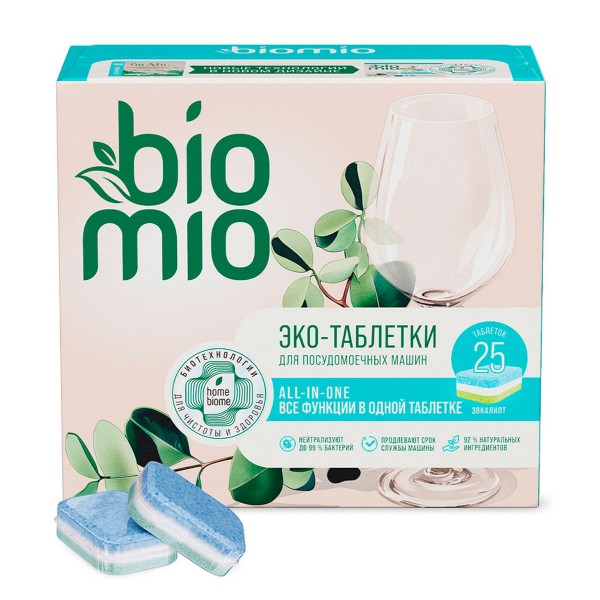 Таблетки для посудомоечной машины Biomio Bio-tabs Multi Эвкалипт 25шт