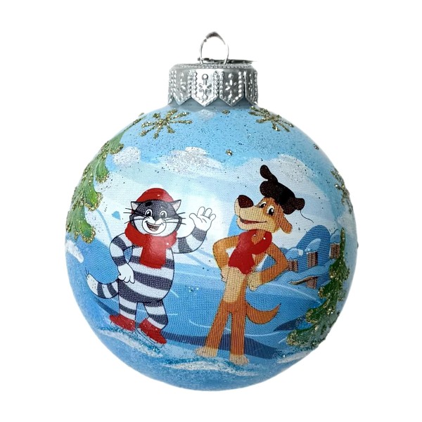 Шар новогодний Простоквашино 3 80мм Коломеев