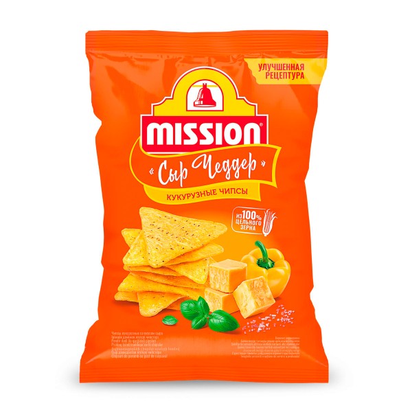 Чипсы кукурузные Mission со вкусом сыра чеддер 150г