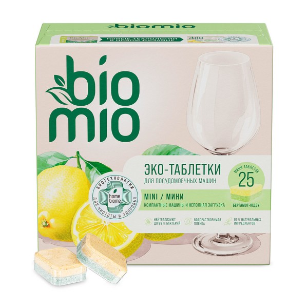 Средство для посудомоечной машины BioMio Bio-tabs Бергамот и юдзу в таблетках 25шт