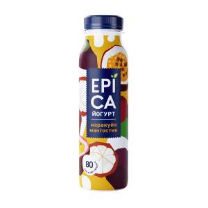 Йогурт питьевой Epica с маракуйей и мангостином 2,5% 260г БЗМЖ