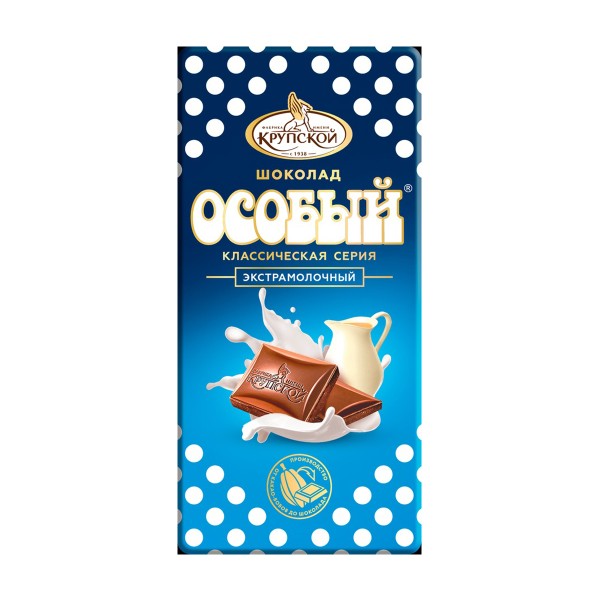 Шоколад Особый экстрамолочный с тонкоизмельченными добавлениями КФ им. Крупской 85г