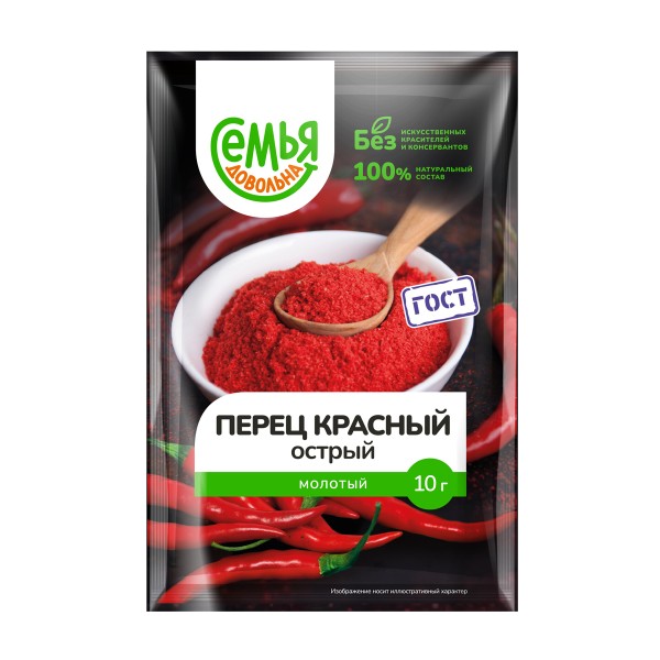 Перец красный молотый Семья довольна 10г