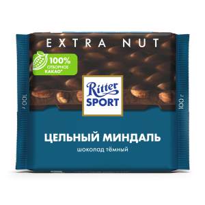 Шоколад темный с цельным миндалем Ritter Sport 100г