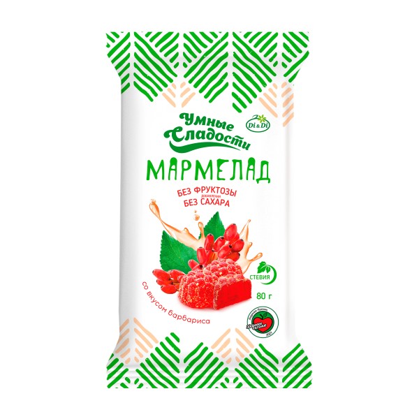 Мармелад Умные сладости желейно-формовой 80г со вкусом барбариса и стевией