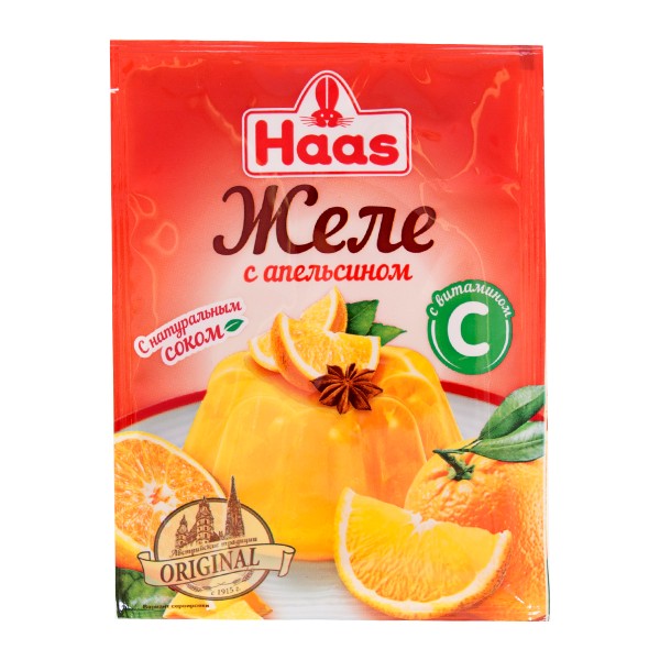 Желе десертное с витамином С Haas 50г апельсин