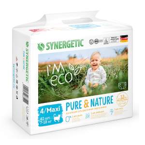 Подгузники Synergetic Pure & Nature Maxi 42шт