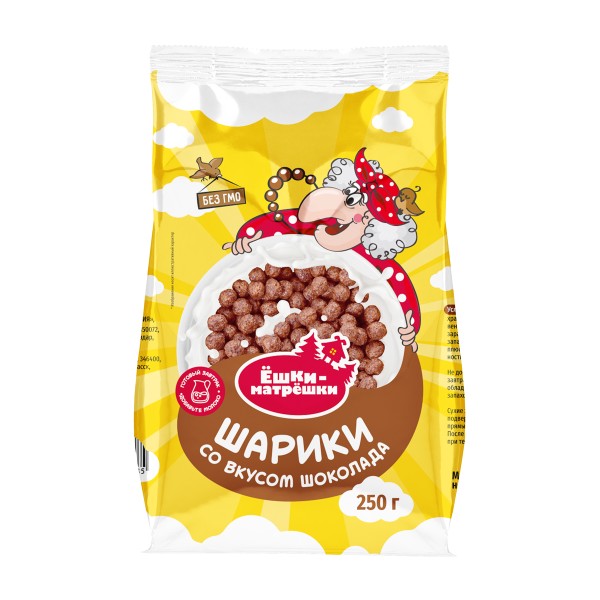 Сухой завтрак Шарики со вкусом шоколада Ёшки-Матрёшки 250г