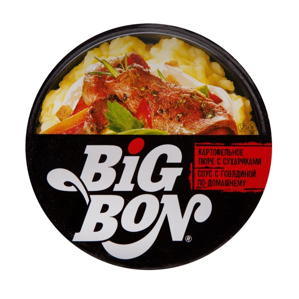 Пюре картофельное Big Bon 60г с сухариками соус с говядиной