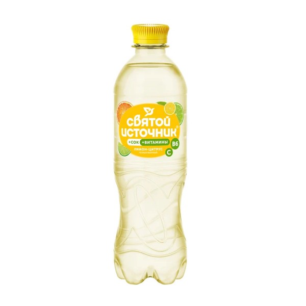 Вода питьевая газированная Святой источник с соком 0,5л лимон-цитрус
