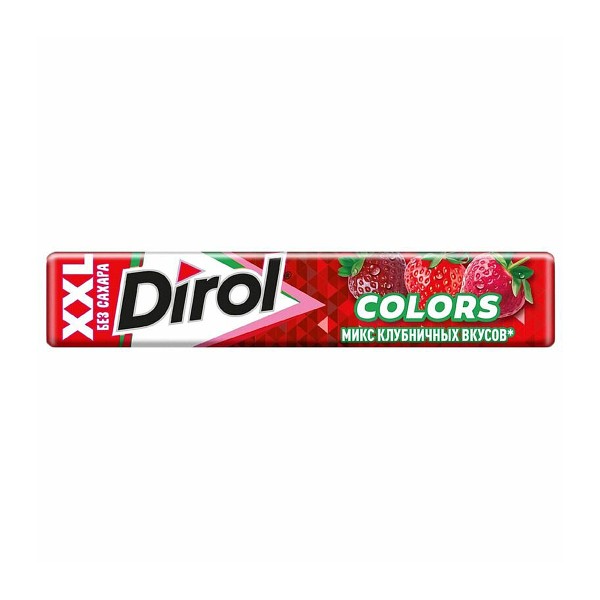 Жевательная резинка Dirol Colors XXL микс клубничных вкусов 19г