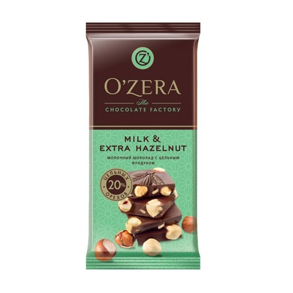 Шоколад O'zera Milk & Extra Hazelnut 90г Озерский сувенир