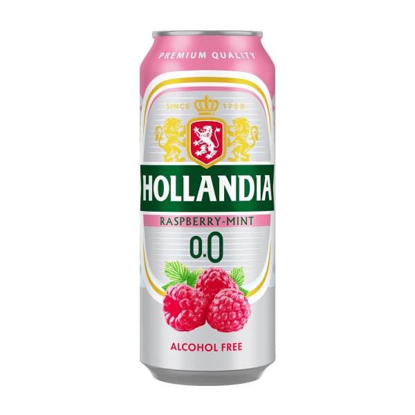 Напиток пивной Hollandia Alcohol Free Raspberry-Mint безалкогольный 0,45л