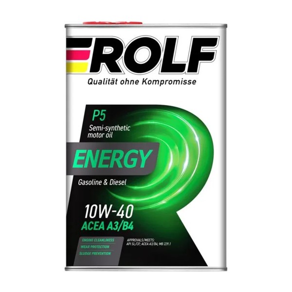 Масло моторное Rolf Energy полусинтетика 10W-40 SL/CF 4л