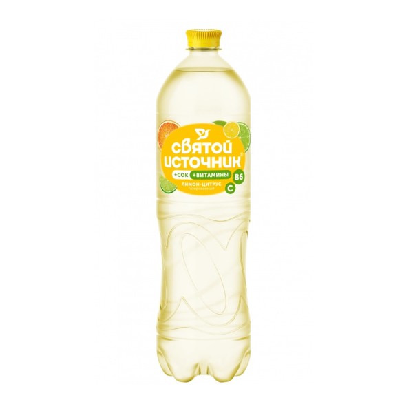 Вода питьевая газированная Святой источник с соком 1,5л лимон-цитрус
