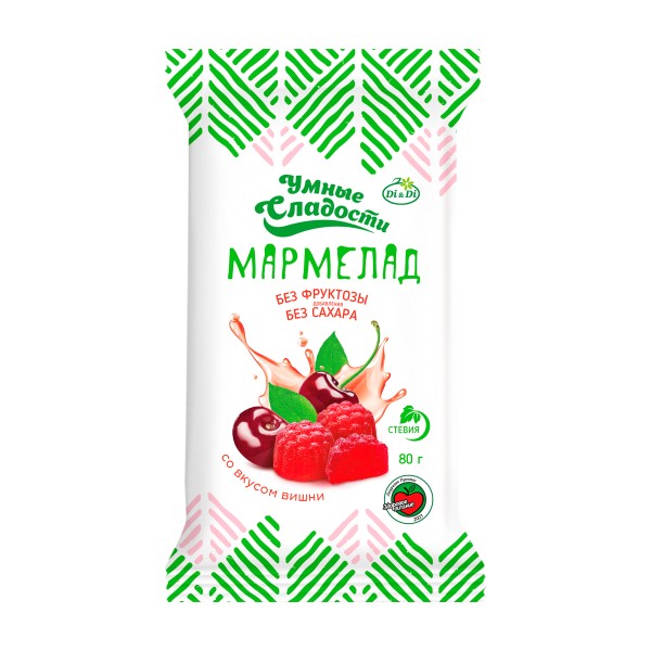 Мармелад Умные сладости желейно-формовой 80г со вкусом вишни
