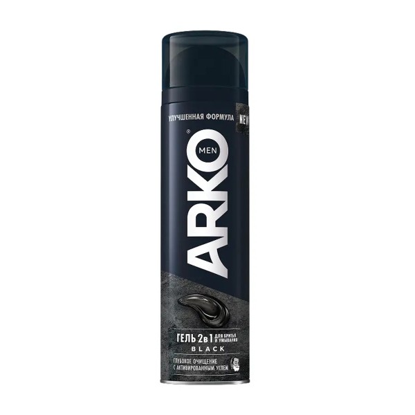 Гель для бритья и умывания 2в1 Arko Men Black 200мл