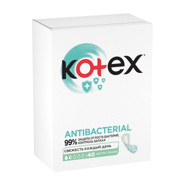 Прокладки гигиенические ежедневные Кotex Аntibacterial 40шт