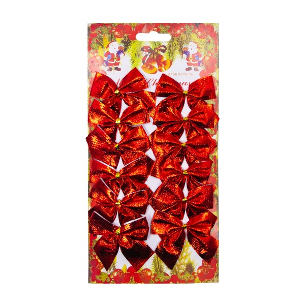 Украшение Бантики красный 5см 12шт