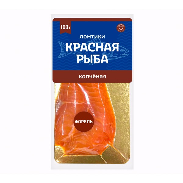 Форель холодного копчения ломтики 100г нарезка