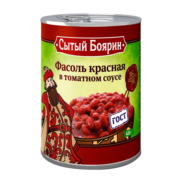 Фасоль красная в томатном соусе Сытый Боярин 420г