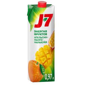 Нектар J-7 0,97л апельсин-манго-маракуйя с мякотью