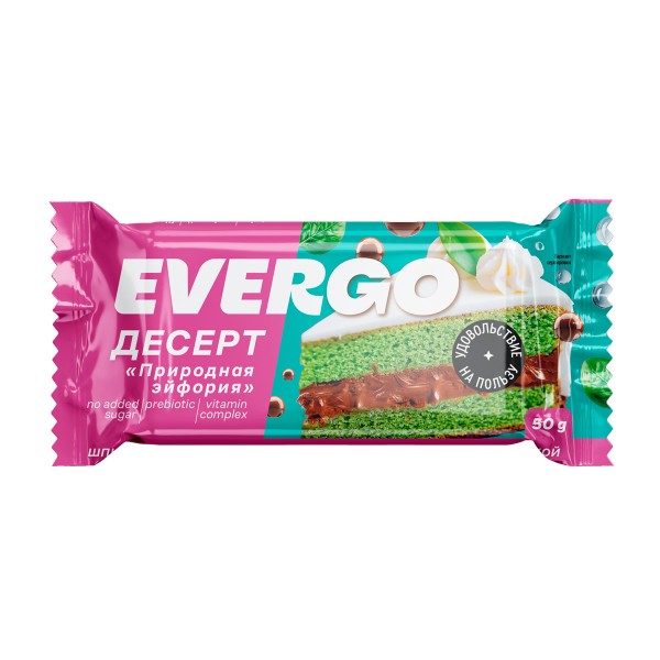 Пирожное протеиновое глазированное с начинкой Evergo 50г природная эйфория