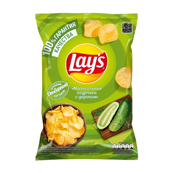 Чипсы Lay's Малосольные огурчики с укропом 140г Pepsi