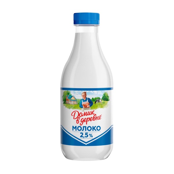 Молоко Домик в деревне 2,5% 930мл БЗМЖ