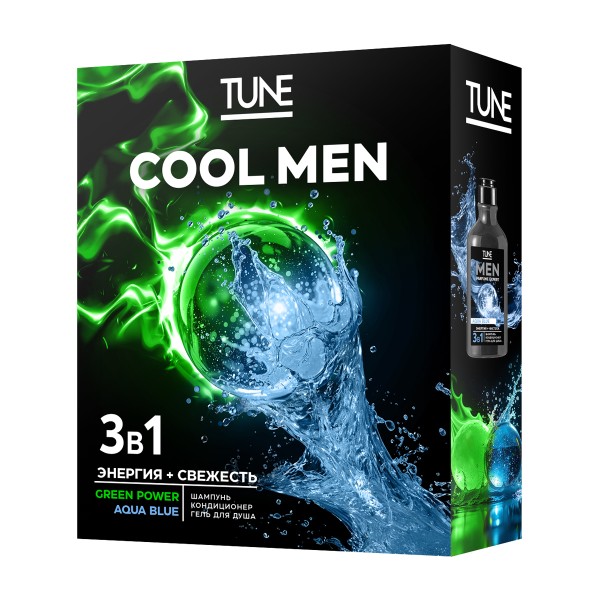 Набор подарочный Tune Cool Men Parfume еxpert: гель для душа 3в1 290мл, шампунь 290мл