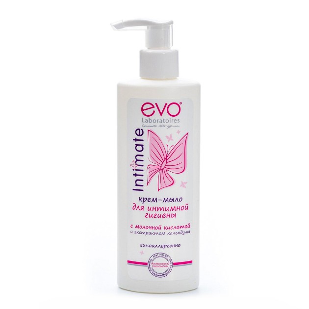 Крем-мыло для интимной гигиены Evo 200мл с молочной кислотой и экстрактом календулы