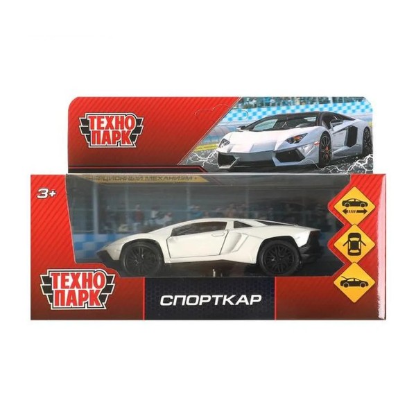 Машина Спорткарт инерционная металлическая 12см Технопарк
