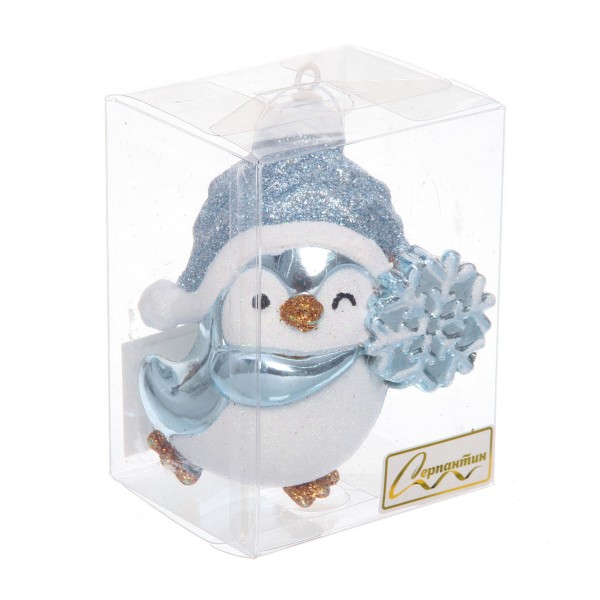 Игрушка Весёлый пингвиненок 8х6х9,5см голубой Серпантин