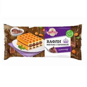 Вафли мягкие с шоколадной начинкой Аладушкин 108гр