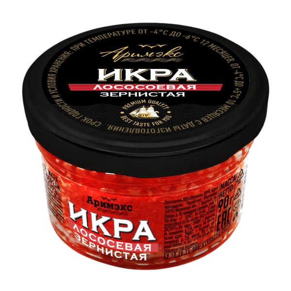 Икра лососевая зернистая соленая форели радужной Аримэкс 90г